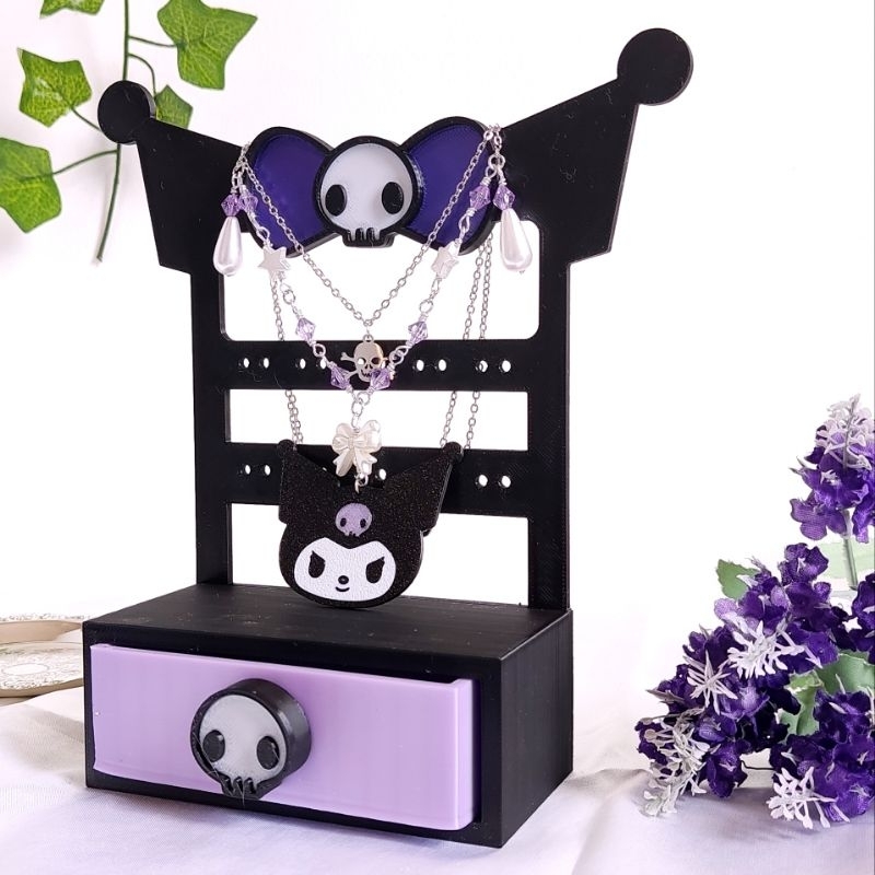 Porta-jóias kuromi | expositor para brincos, caixinha organizadora de acessórios em Oferta na Shopee