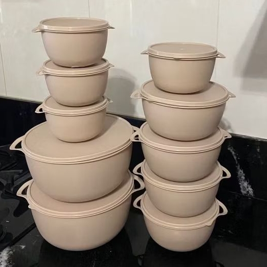 kit potes bowls redondo de plástico kit com 10 e 3 unidades