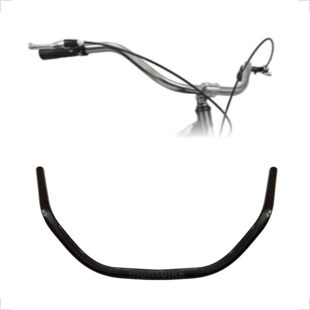 Guidão Caiçara Beach Preto 600mm Aço Carbono Para Mesa 22,2mm - Bike Passeio