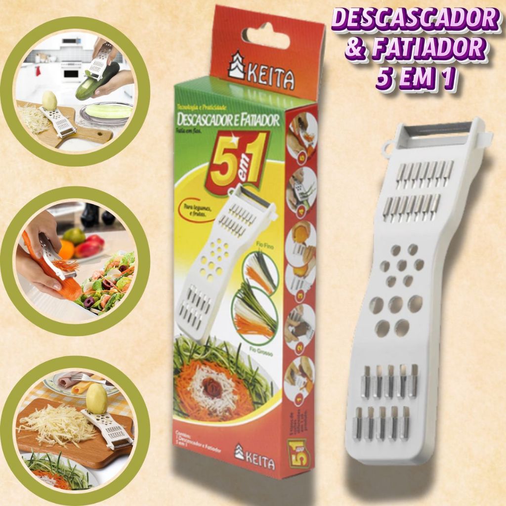 Descascador para Legumes e Frutas 5 em 1 Tecnologia e Praticidade na sua Cozinha