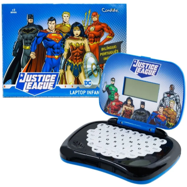 Laptop Infantil Liga da Justiça/Batman/Pj Mask/LOL Bilíngue Musical - Candide
