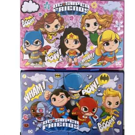 Estojo Maleta de Pintura Infantil Escolar Super Heróis Mulher Maravilha Super Man - 86 Peças