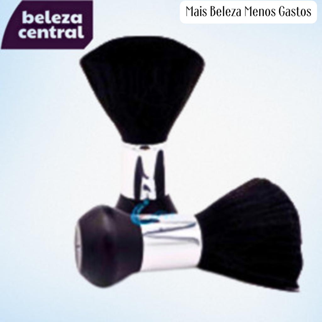 Espanador Cromado Macio Elegante para Barbearia e Salão de Beleza Importado