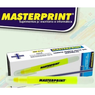 CANETA MARCA TEXTO GEL AMARELO MASTERPRINT MP613 CAIXA 06 UN em Oferta na Shopee