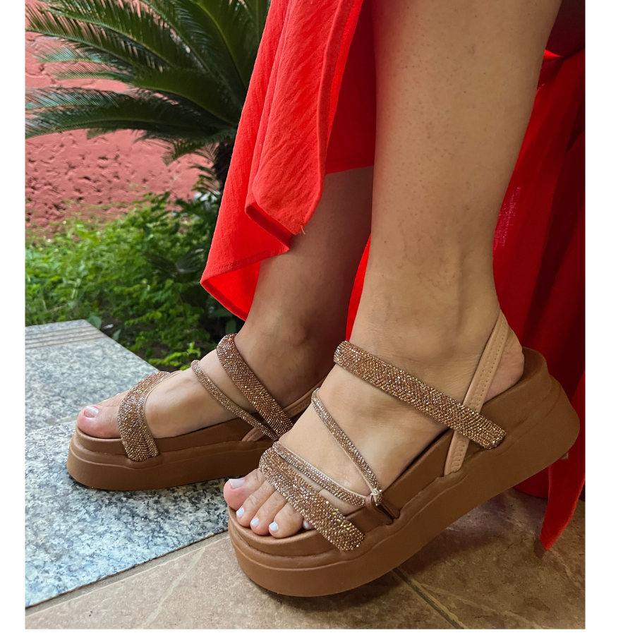 Papete Sandália Feminina Elastico Plataforma Alta confortável Strass Cobrinha Brilho Branca Birken em Oferta na Shopee