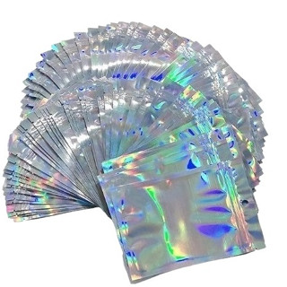 Sacos Zip Holográfico 11x16cm Hermético c/ Furo - Pct c/ 25 unid. em Oferta na Shopee