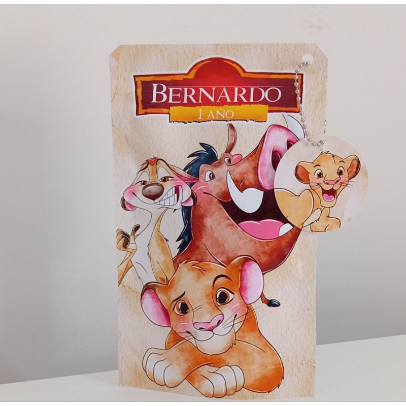 Kit 10  Saquinhos Ziplock transparente personalizados Lembrancinha Rei Leão em Oferta na Shopee