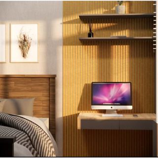 Kit 50 Revestimento Painel De Parede Ripado Decorativo MDF 45x11 cm em Oferta na Shopee