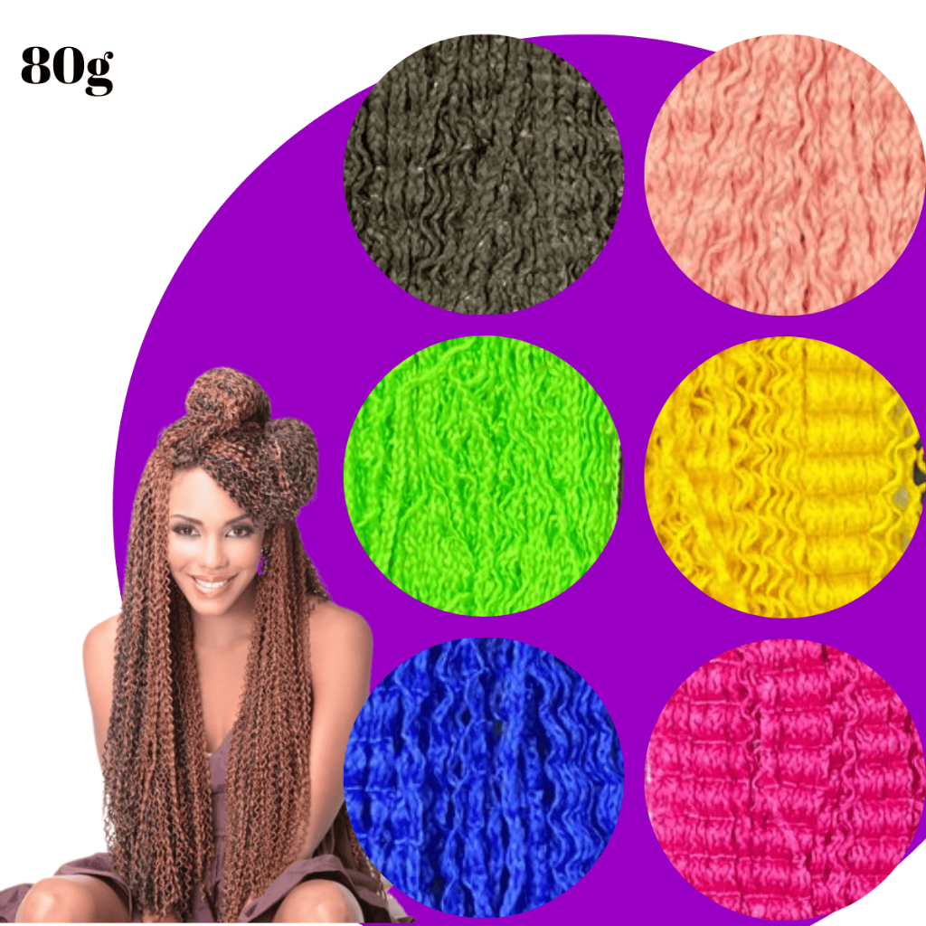 Cabelo Miojinho Micro Zizi Kanekalon Sintético 80g Para Tranças Fibra Sintética Cherey ZHANG HAIR