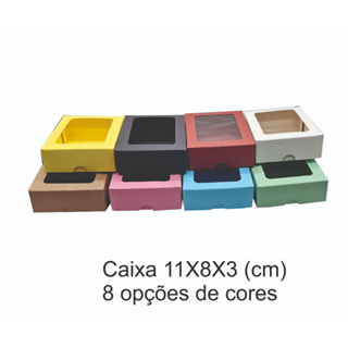 Caixas Visor - 11x8x3 - 40 unidades - para sabonetes e doces - Várias Cores em Oferta na Shopee