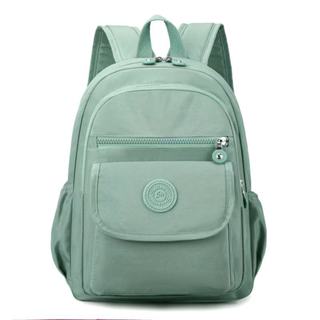 Mochila Casual  Moda Nylon Pano Escolar Feminina Leve Cor Sólida Simples Viagem Média em Oferta na Shopee
