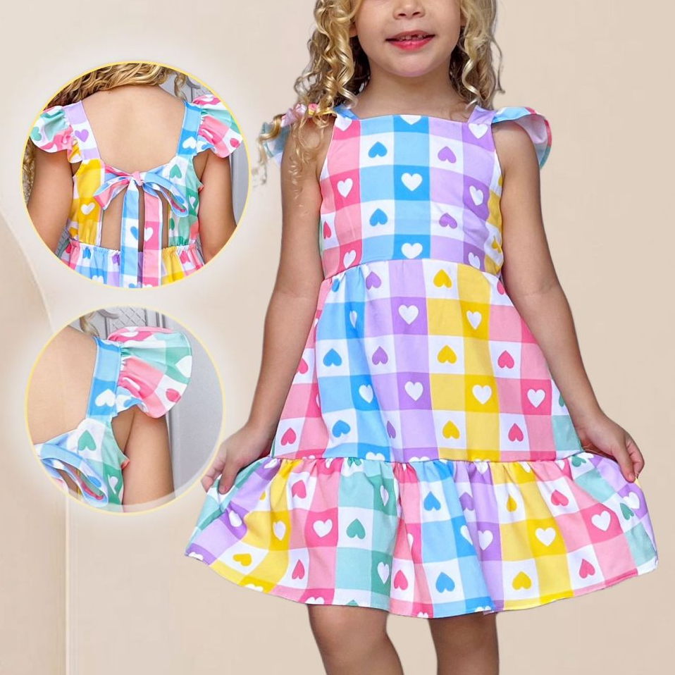 Vestido Infantil Luxo Disponível Em 2 Cores Leve e Casual