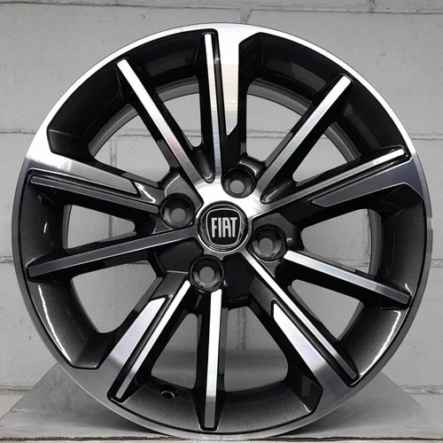 Kit 4 Rodas Aro 15 4x98 Fiat Cronos Argo Uno Strada Grafite Diamantada Scorro S266