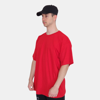 Camiseta Streetwear Masculina Vermelha 100% Algodão Fio 30.1 Camiseta Masculina