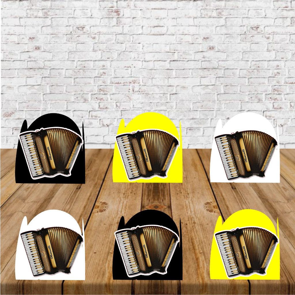 50 Forminha Para doce decorada com aplique - Sanfona - Acordeon