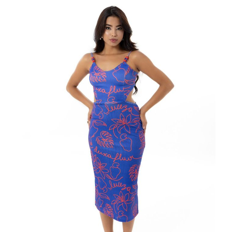 Vestido estampado plus MIDI tubinho feminino canelado com alças s/ bojo elegante confortável tendência barato P M G GG