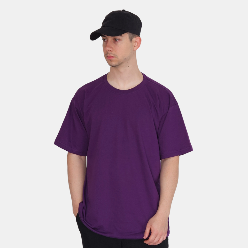 Camiseta Masculina Roxa Premium Streetwear Camisa Blusa Unissex Roxa Oversized 100% Algodão 30.1