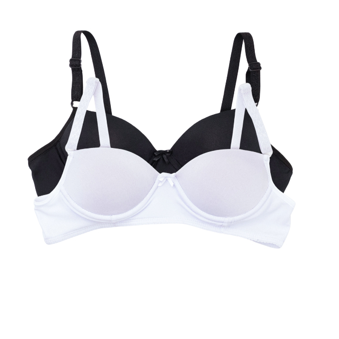 Kit 2 Sutiã  Infantil Menina Moça De Bojo Liso  Microfibra em Oferta na Shopee