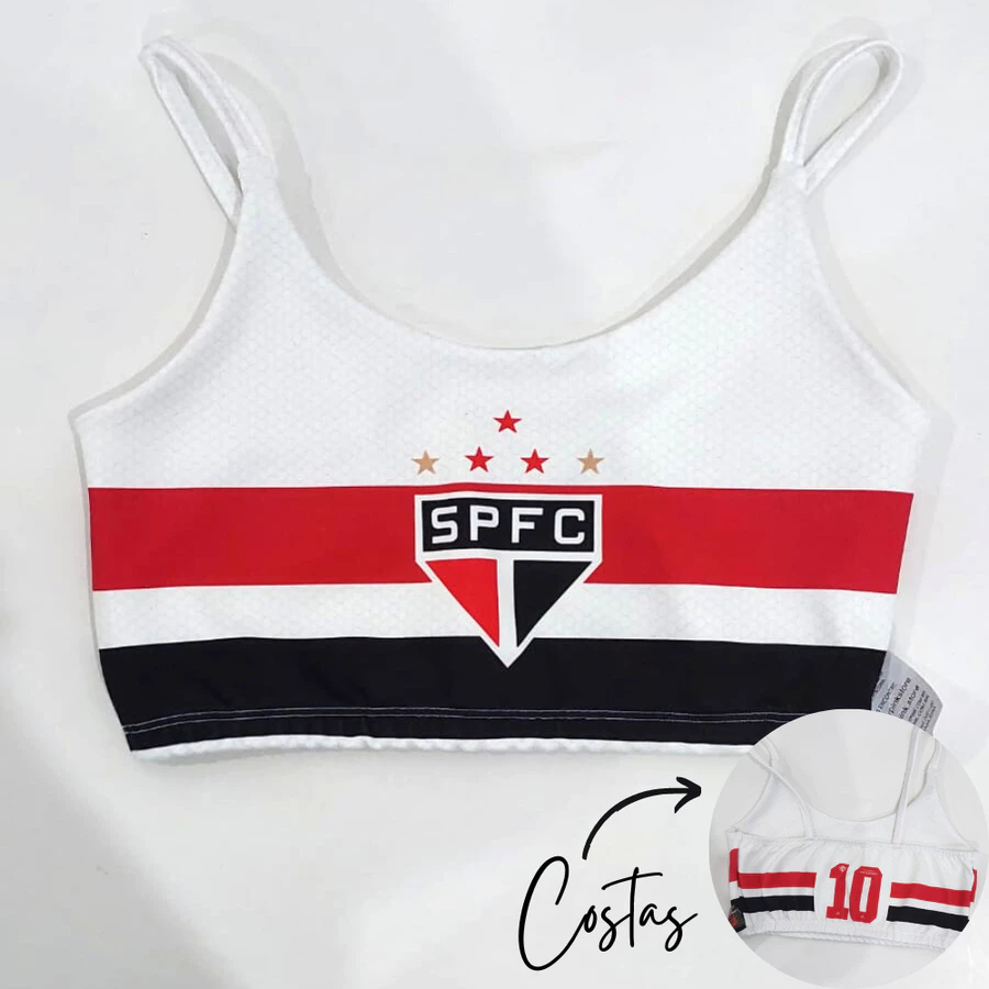 Top Fitness Academia Cores Confortável Alça Fina Tricolor São Paulo em Oferta na Shopee