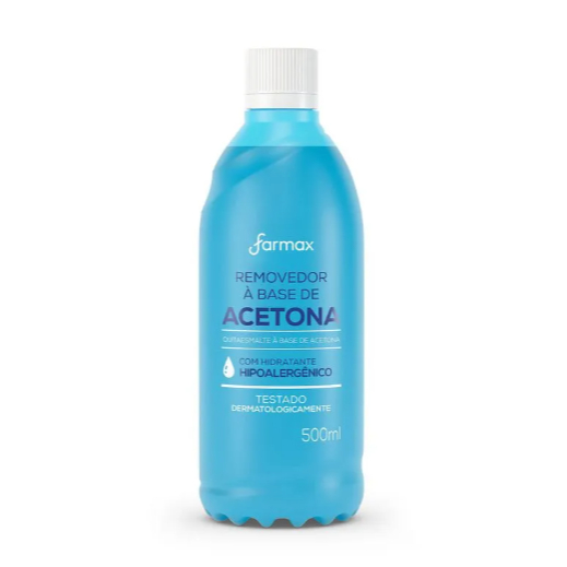 Acetona Farmax 500ml - Removedor de Esmalte Profissional - Manicure, Salão, Unhas de Gel e Esmalte!