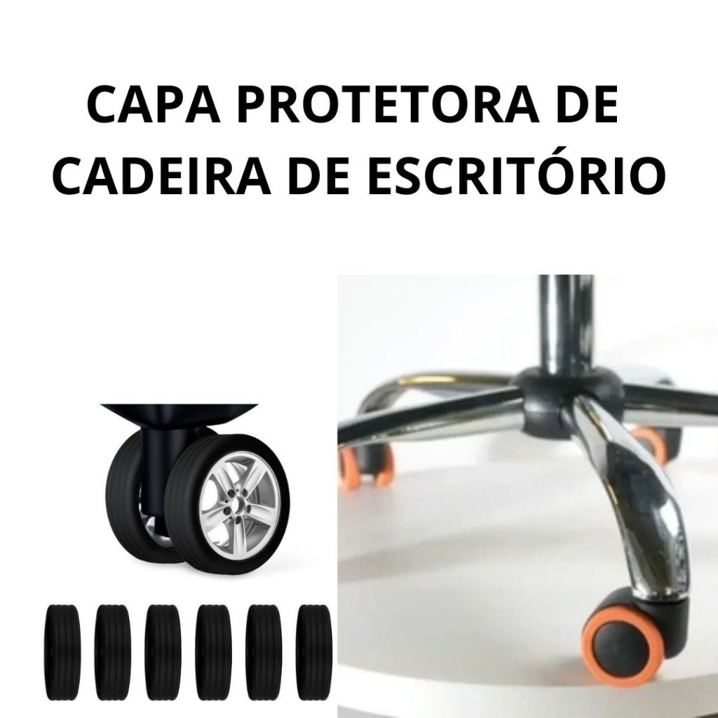 Capas de Silicone para Rodinhas de Cadeira de Escritório - Silêncio e conforto no seu escritório. em Oferta na Shopee