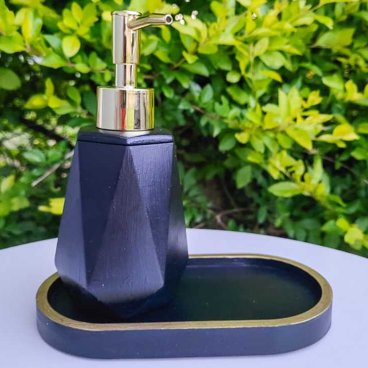 Saboneteira Hexagonal Black & Gold
