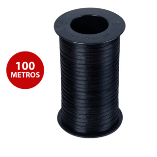 Fita de Cetim Cor PRETO 4mm Nº00 100m Dupla Face - Diversas Cores - Melhor Preço! em Oferta na Shopee