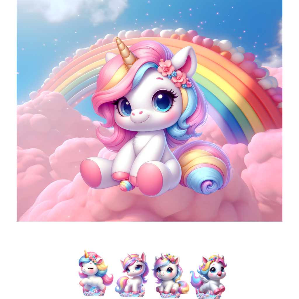KIT DISPLAYS E PAINEL 1,00 \  UNICORNIO BABU I.A. - FESTA E DECORAÇÃO