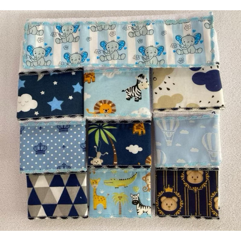 Kit 10 toalhinha pano de boca fraldinha extra macia meninos e meninas em Oferta na Shopee