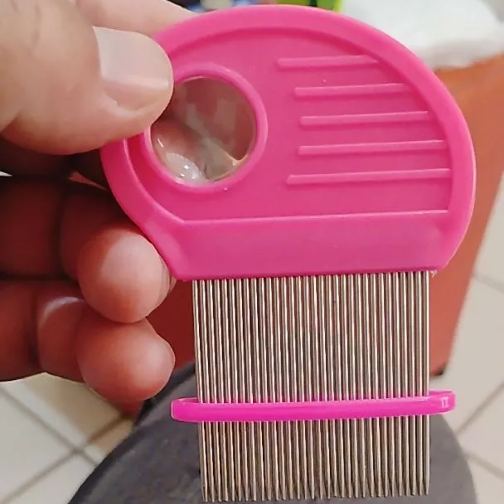 Pente Fino de Ferro Aço Inox Metal Removedor de Lêndeas Pentes Piolhos Volta as Aulas Escola Infantil Creche
