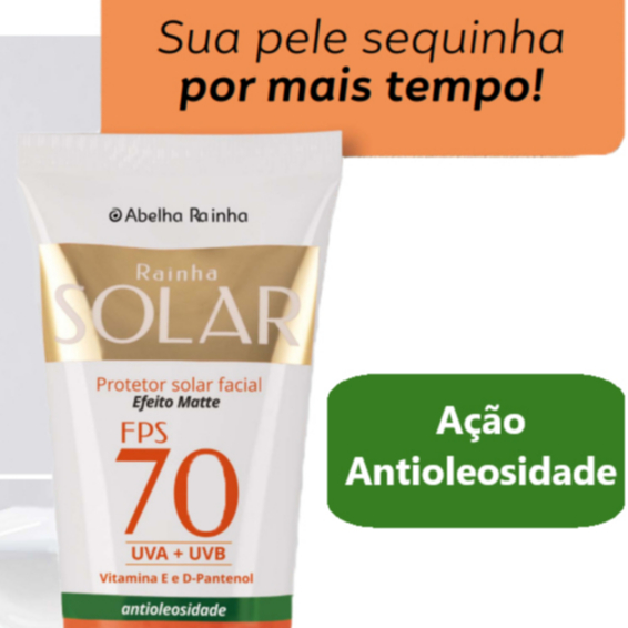 Protetor Solar Facial Antioleosidade FPS 70 - Abelha Rainha 40g