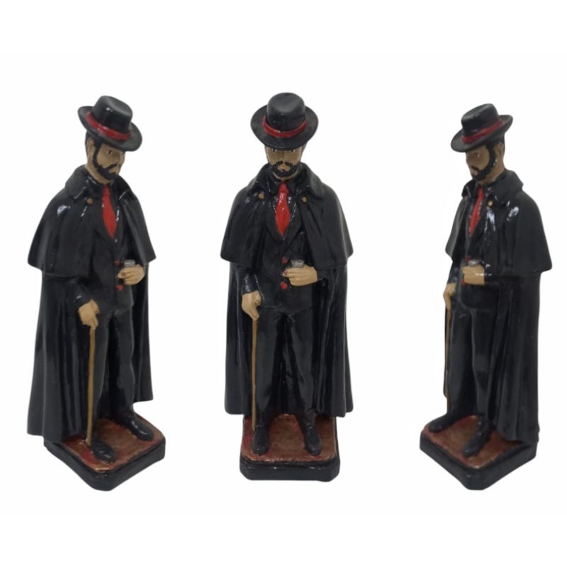 Escultura Exú Capa Preta/ Exú Meia Noite , 25 cm