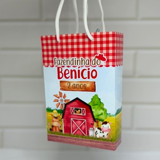 Sacolinha personalizada Fazendinha PEGUE E MONTE | Personalizados lembrancinhas mimos em Oferta na Shopee