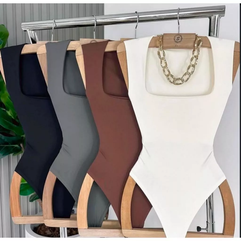 Body Collant  Feminino Regata Blusa Decote Quadrado Com Forro  Estilo Blogueira — imagem 1