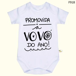 Body Bebê Frases Promovida a Vovó Do Ano SF918 em Oferta na Shopee