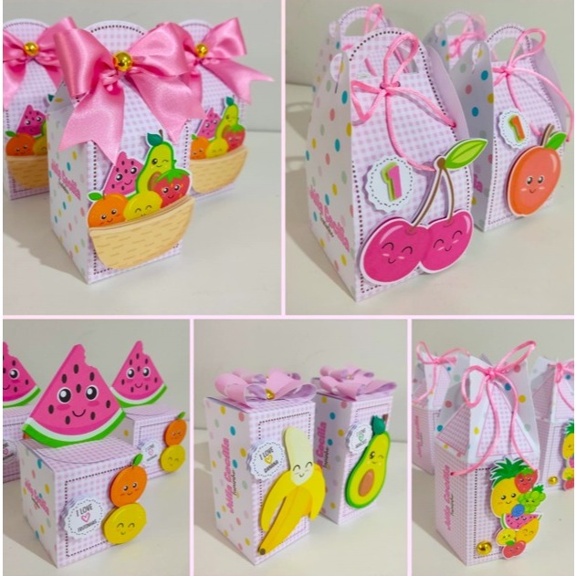Kit Caixas Personalizadas FRUTINHAS - lembrancinha - caixinha personalizada - Festa de Aniversário
