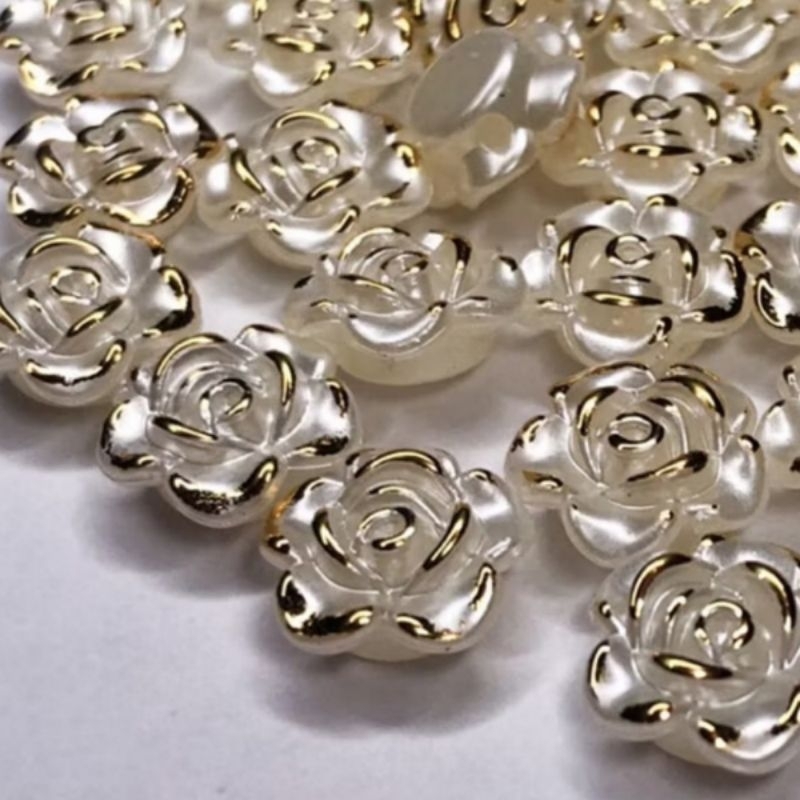 Rosa Passante  Com Detalhes Dourado 18mm Artesanato e Bijuterias em Oferta na Shopee