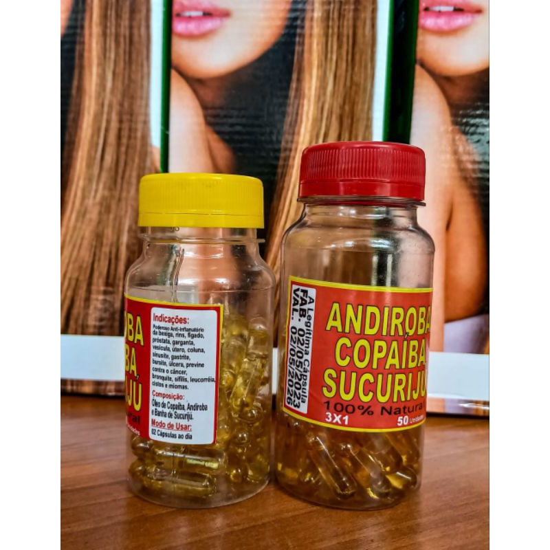 Óleo Andiroba + COPAIBA E SUCURIJU 100% NATURAL 50 CÁPSULAS