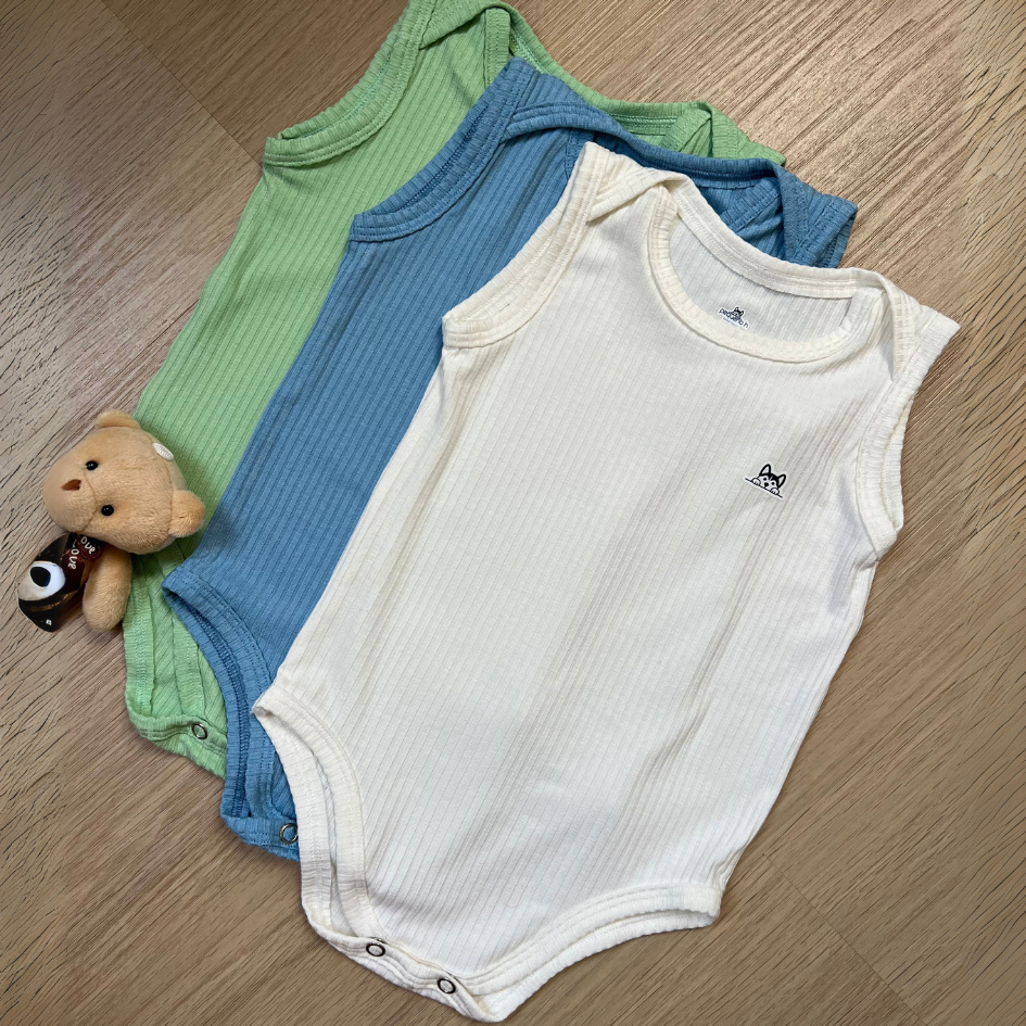 Kit 3 Body Bebê Malha Canelada Menino Menina Neutro Super Macio Liso e Estampado em Oferta na Shopee