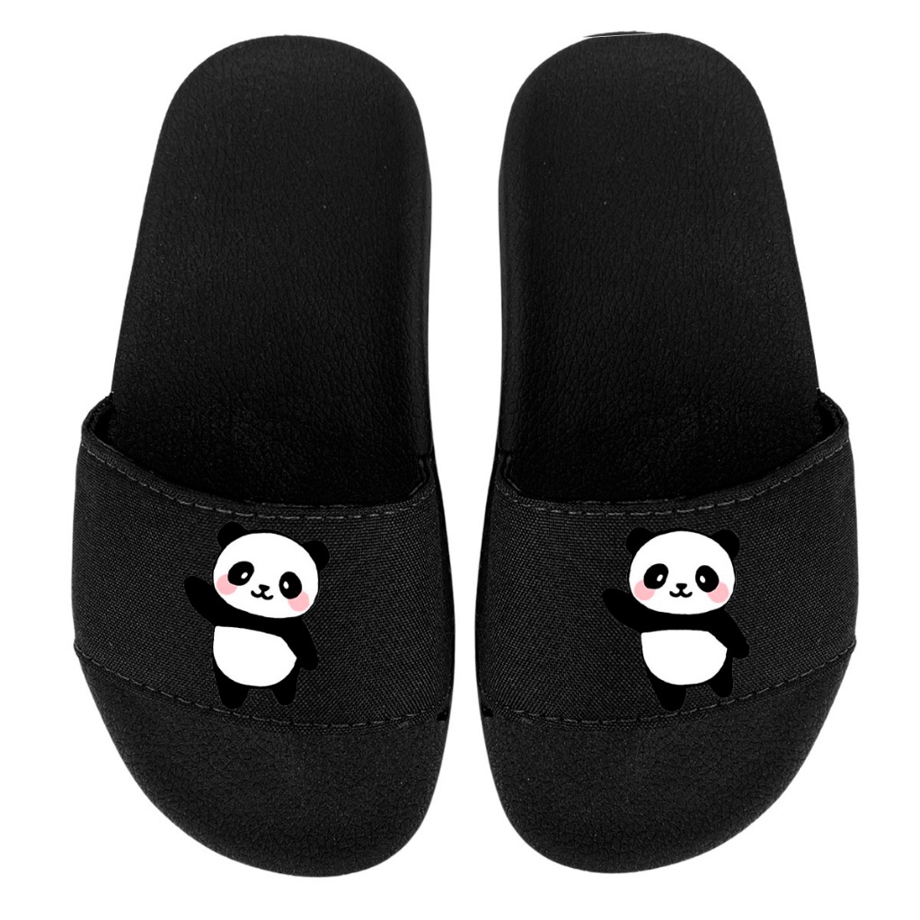 Chinelo Slide Infantil Criança E Adulto Confortável Personalizado Estampado Panda Pandinha