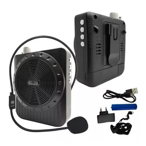 Kit Microfone Professor Radio Microfone Megafone Amplificador Voz