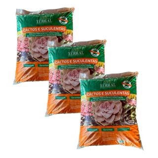 Kit 3 Terral Cactos Suculentas Convencional 25l Nova Fórmula substrato em Oferta na Shopee