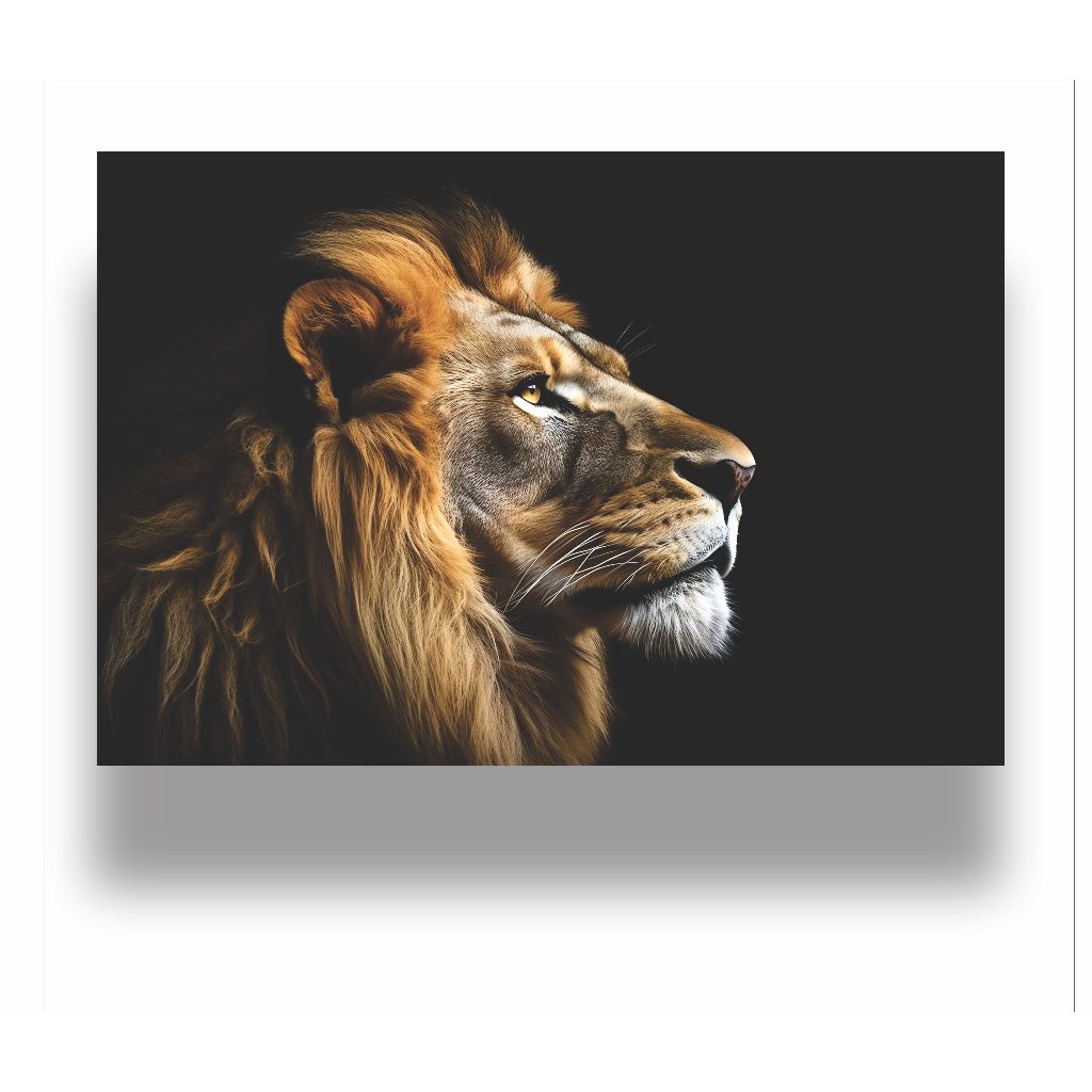Quadro em tela tecido leão decorativo 120x80cm com borda infinita — imagem 2 de 2