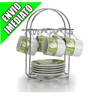 Suporte Porta Xícaras De Café E Pires 6 Ganchos De Mesa em Oferta na Shopee