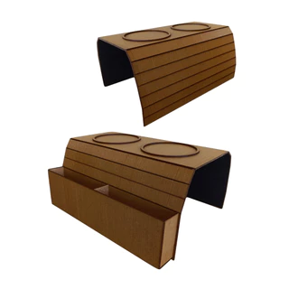 Esteira Suporte Porta Copos Braço Sofa Bandeja Kit C/2 Unid