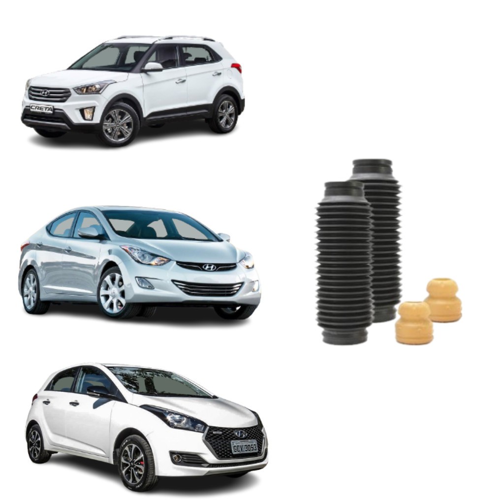 Kit Batente e Coifa Amortecedor Dianteiro HB20 2012 a 2019 Creta 2016 Elantra 2011 a 2013 Veloster