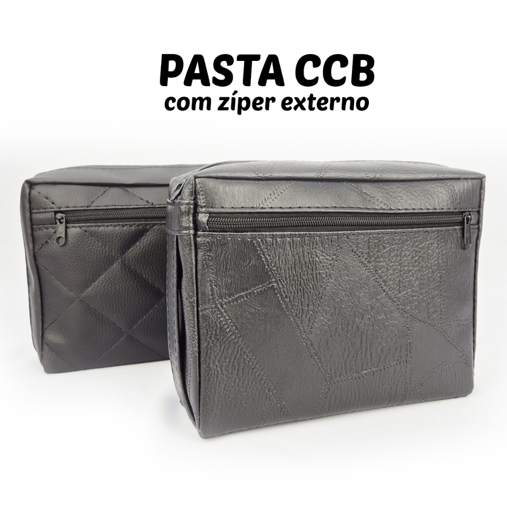 Pasta CCB Com Zíper Para Bíblia e Hinário Costurada Pastinha CCB Executiva com Alça