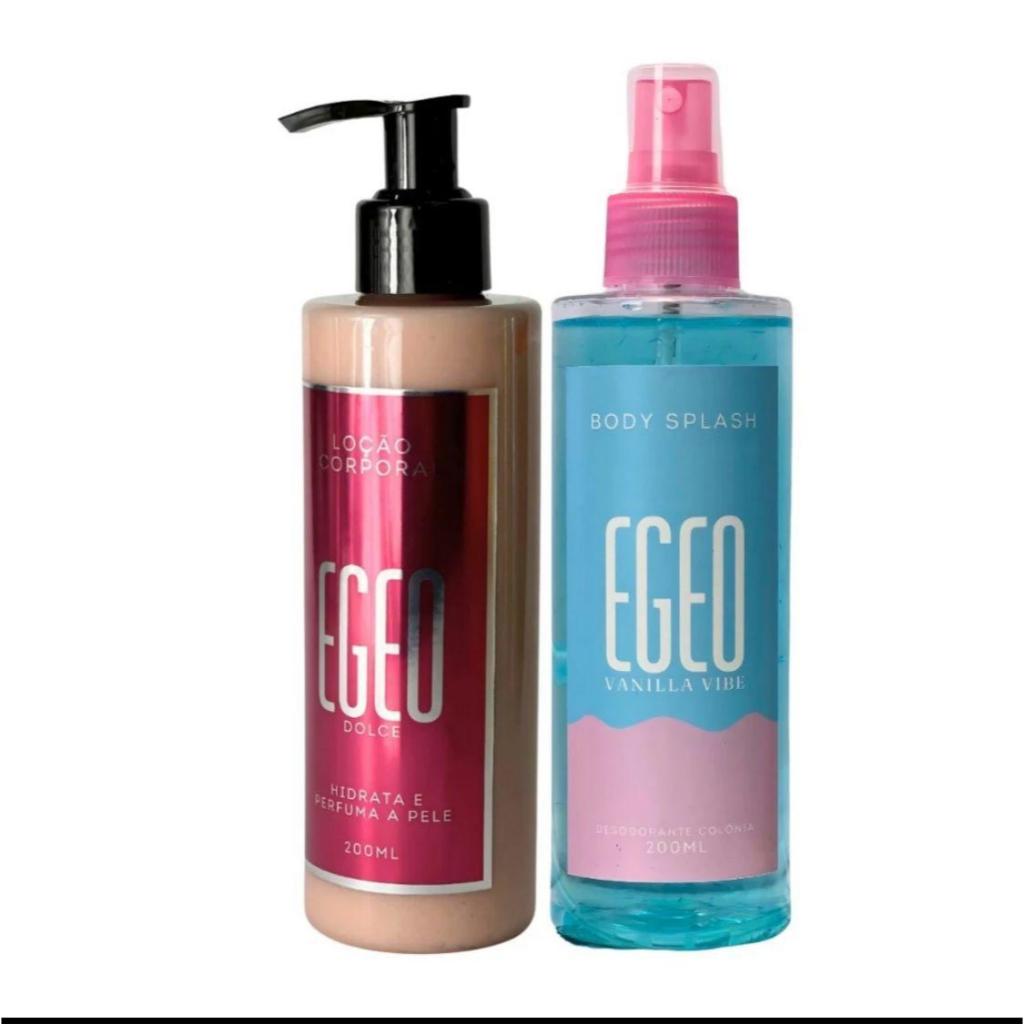 Kit Feminino Hidratante Corporal Egeo Dolce e Body Splash Egeo Vanilla Vibe