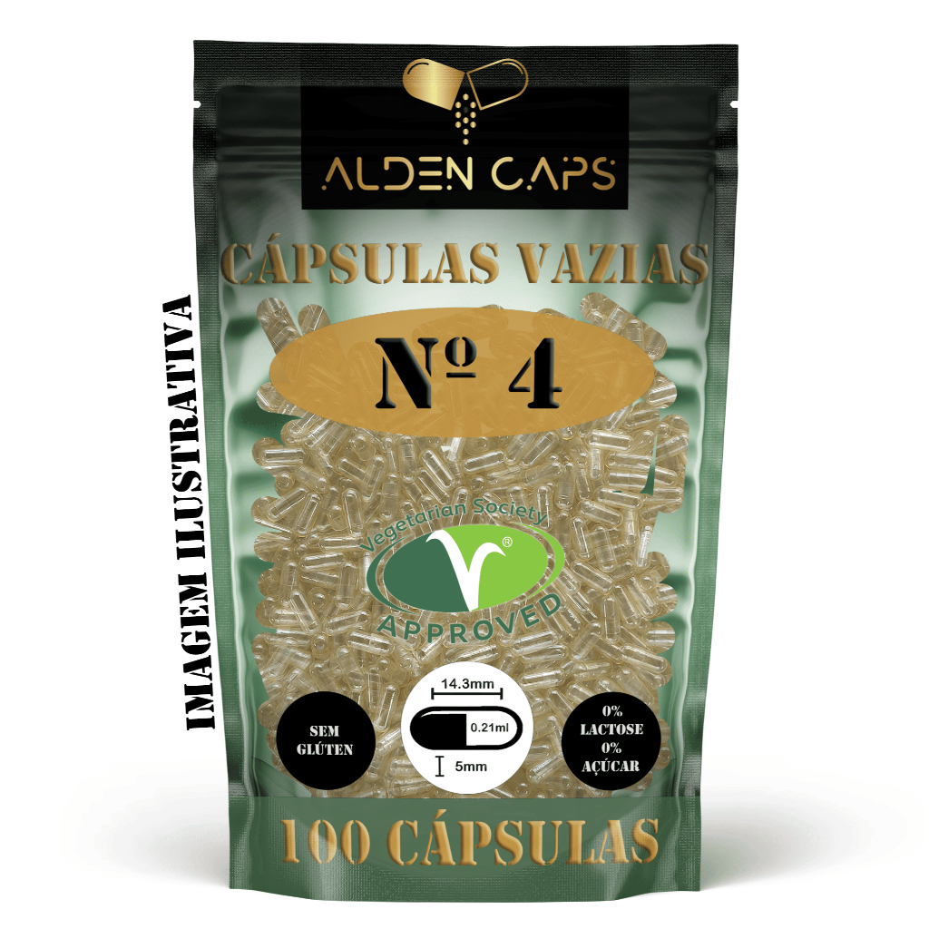 Cápsulas Vegetais Veganas Incolores Nº 4 (100mg)