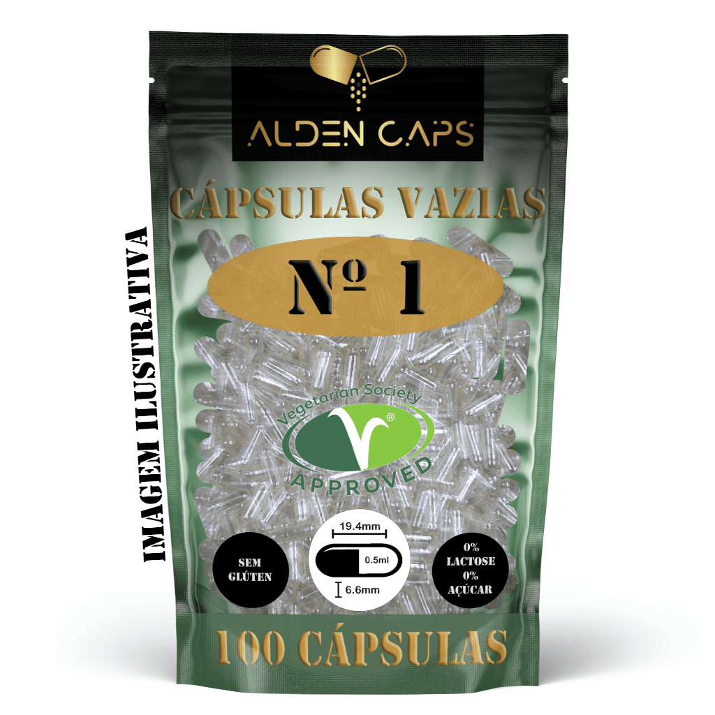 100 Cápsulas Vegetais Veganas Incolores Nº 1 (400mg)